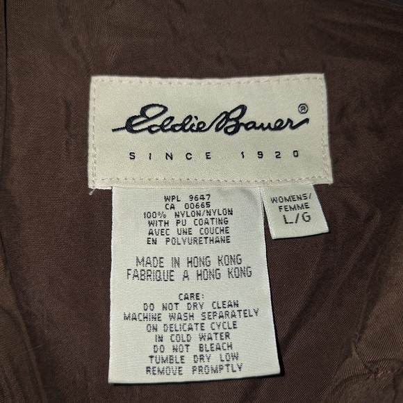 Eddie Bauer Brown Nylon Trekker Trench Pockets Size Large - Picture 5 of 16